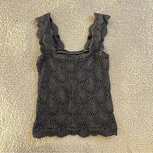 Free People Charcoal Textured Tank Top